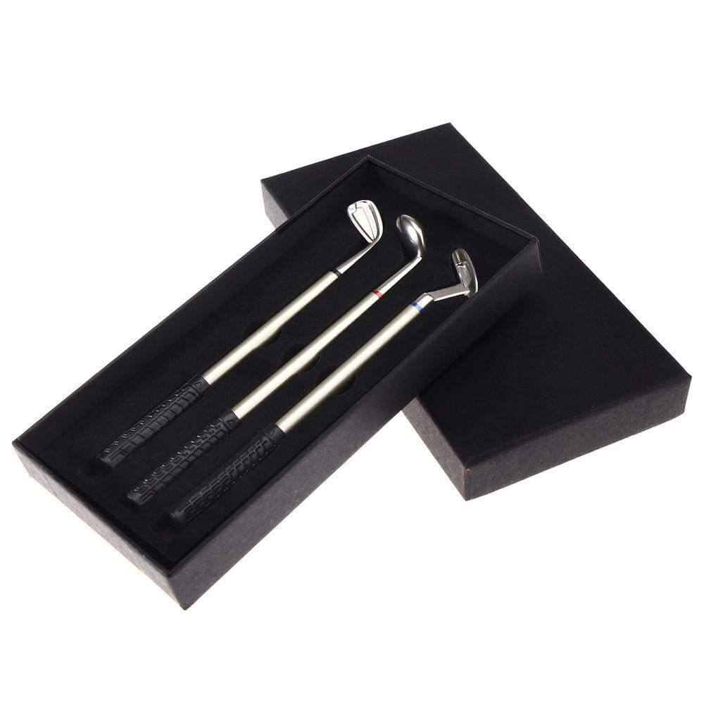 Conjunto de canetas Mini Golf Club Putter, 3 unidades com caixa de armazenamento para presente
