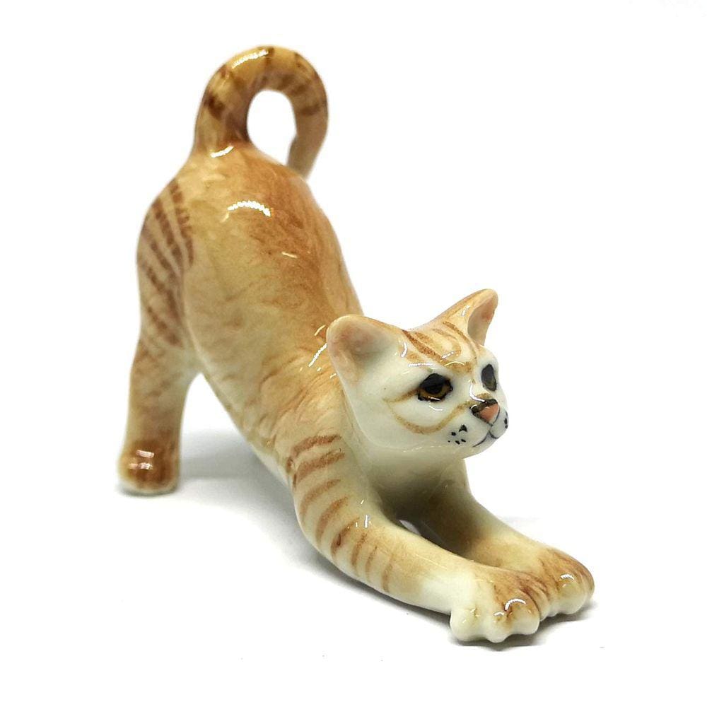 Estatueta de gato em cerâmica colecionável em miniatura ZOOCRAFT Brown