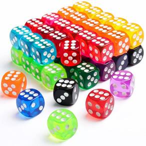Conjunto de dados jrceliy 50 peças de 6 lados de 14 mm para jogos de tabuleiro