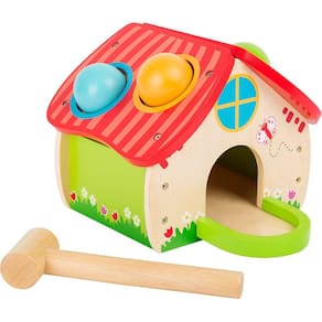 Brinquedos de madeira Toy Hammering House para pés pequenos com mais de 18 meses com presunto