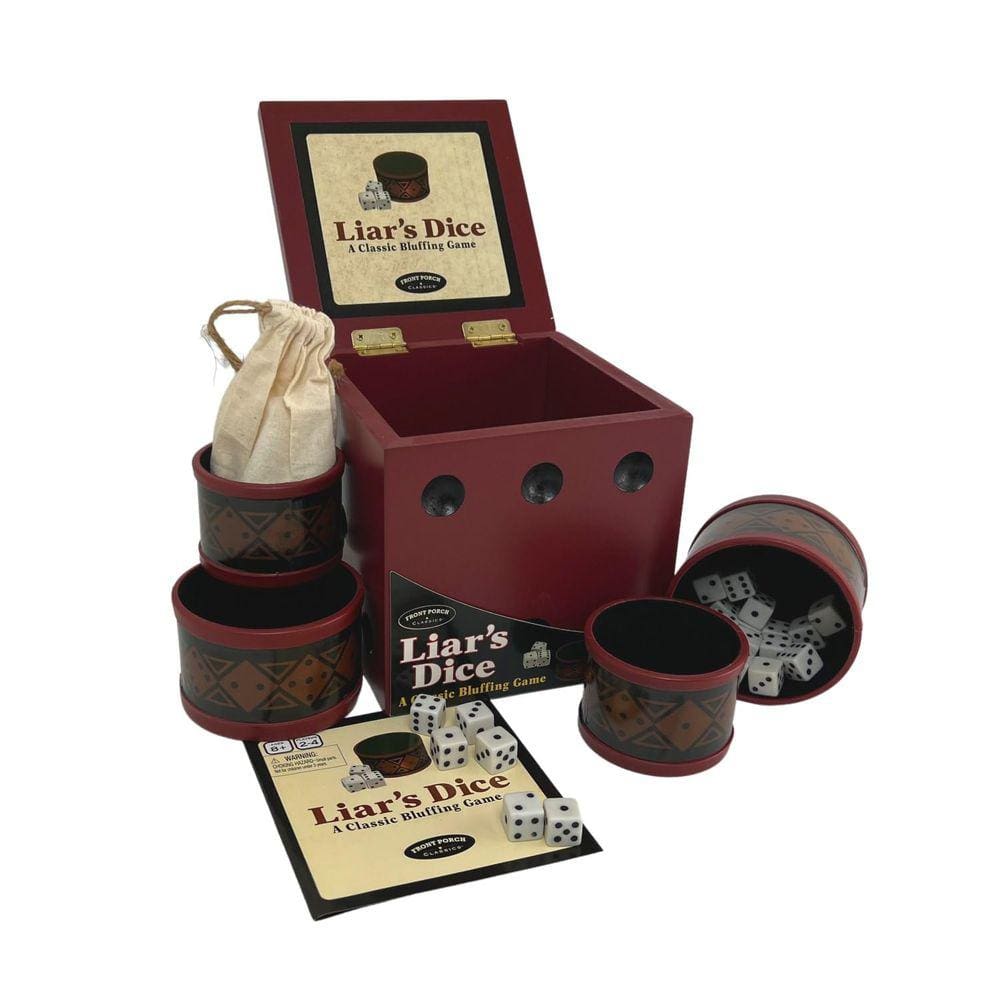 Jogo de tabuleiro Front Porch Classics Liar`s Dice para 2-4 jogadores
