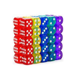 Conjunto de dados de jogo IALNAI, pacote com 50, 14 mm, translúcido e sólido, de 6 lados
