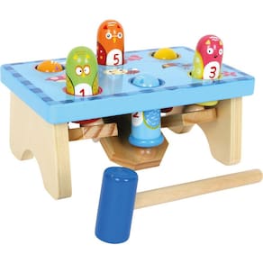 Conjunto de brinquedos Small Foot Smack the Bird Knock com martelo 18m+
