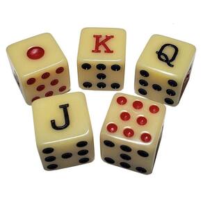 Poker Dice Cyber-Deals Spanish Bone, conjunto de 5