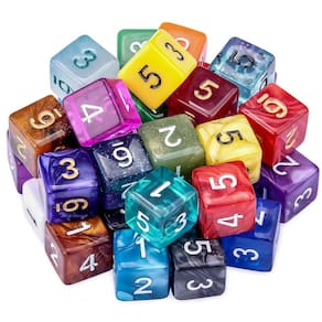 Conjunto de dados poliédricos AUSTOR 35 peças, dados de 6 lados com saco