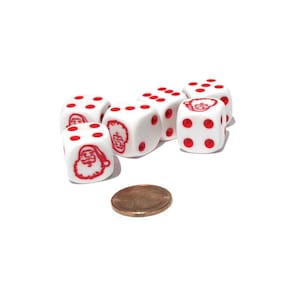 Conjunto de dados Koplow Games Papai Noel 16 mm D6 Round Edge x6