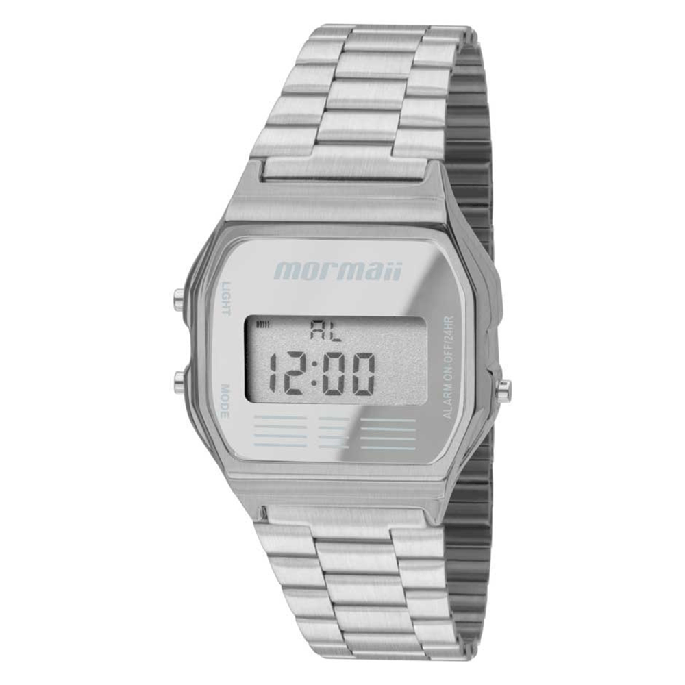 Relógio MORMAII unissex digital prata MOBJ3808AA/3C