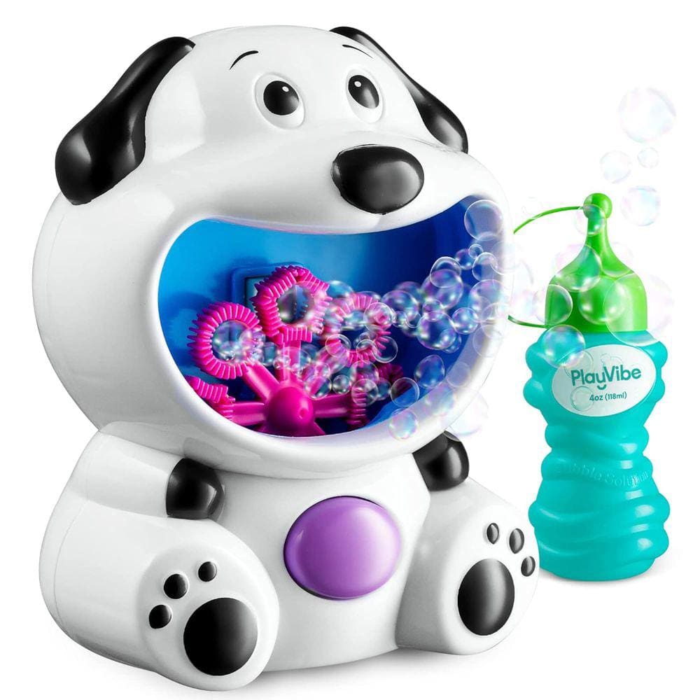 Bubble Machine PLAYVIBE Bubble Blower para crianças com solução