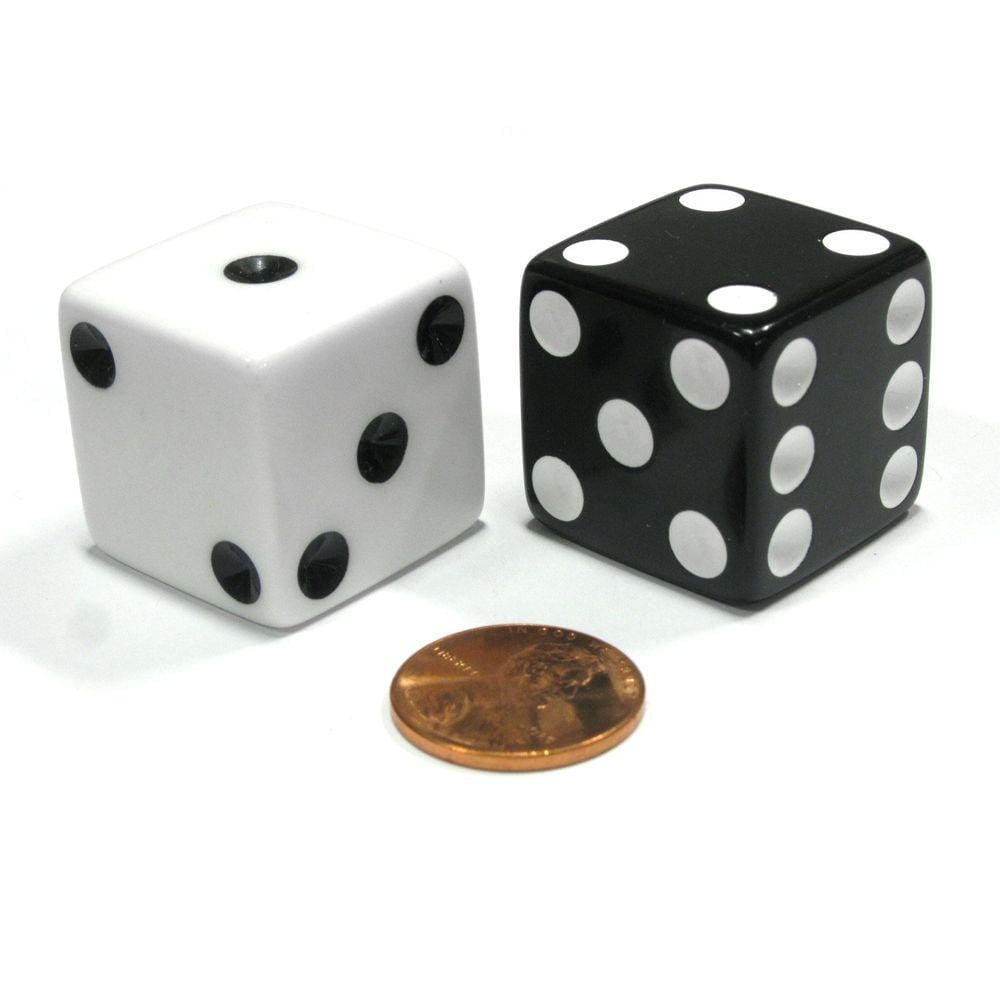 Conjunto de dados Koplow Games Inverse D6 25 mm Grande Opaco Jumbo