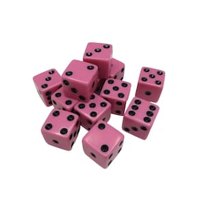 Dice Twilight Bunco Events rosa, quadrado de 16 mm (1 dúzia)