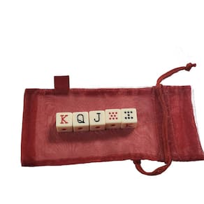 Conjunto de dados de pôquer Merz67 LLC espanhol com bolsa de malha vermelha