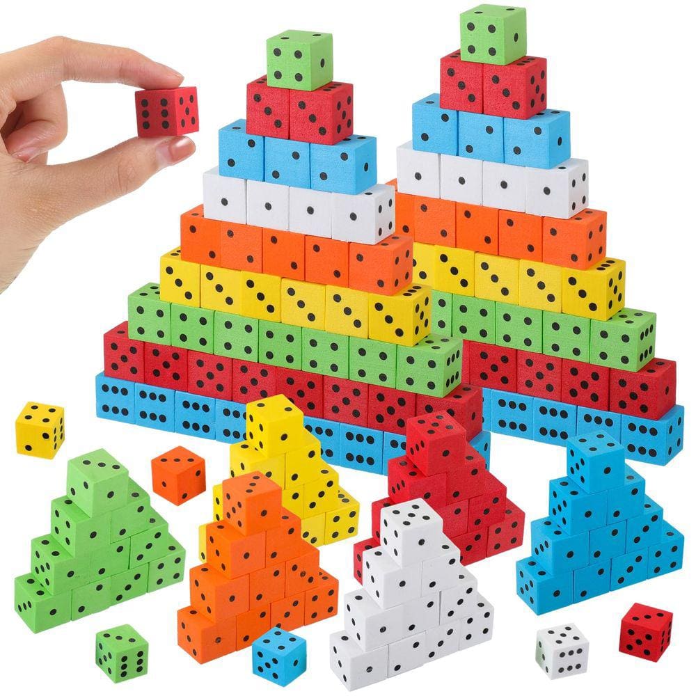 Conjunto de dados de espuma Jenaai, 100 unidades coloridas com pontos numéricos de 1,6 cm