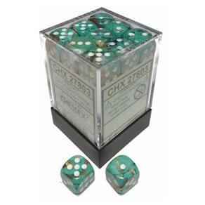 Dice Chessex d6 Cube 12 mm Marble Oxi-CP wh (36)