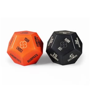 Exercise Dice BOSU laranja e preto com 2 dados e bolsa de transporte
