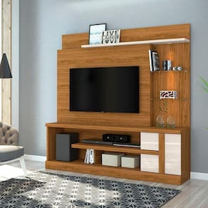 Home Theater Alan para TV de até 55 polegadas - NATURALE/ OFF WHITE - Madetec
