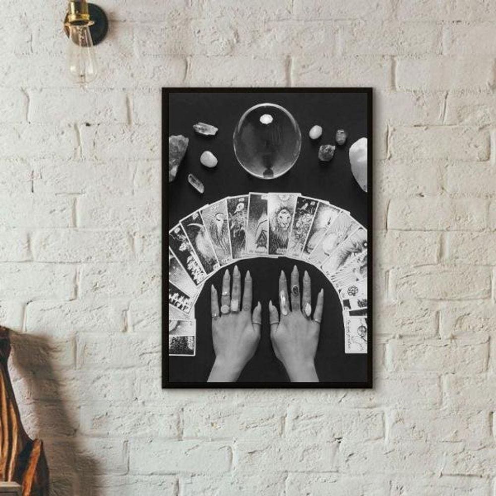 Quadro Decorativo Baralho Cigano 24X18Cm - Com Vidro