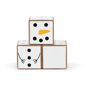 Conjunto de jogos de dados DEMDACO Snowman Counting Wood Christmas