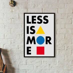 Quadro Decorativo Less Is More 33X24Cm - Com Vidro