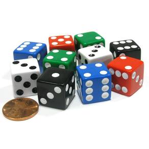 Conjunto de dados Koplow Games 16 mm D6 Square Edge (10 unidades)