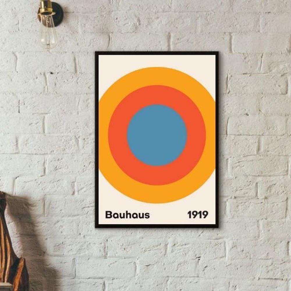 Quadro Arte Bauhaus - 1919 45X34Cm - Com Vidro
