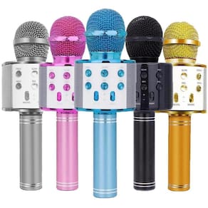 Microfone Karaoke Sem Fio Microfone Bluetooth Preto