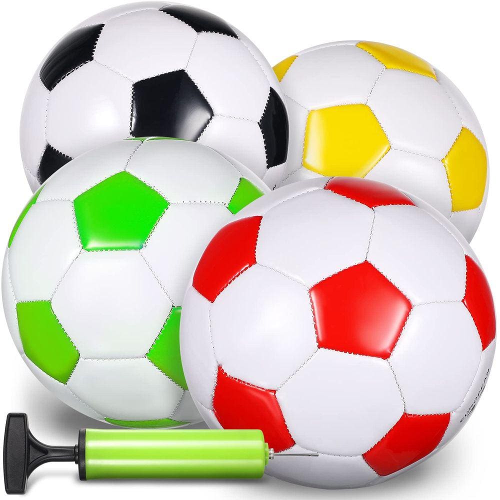 Bola de futebol Skylety tamanho 3 para crianças com bomba, pacote com 4