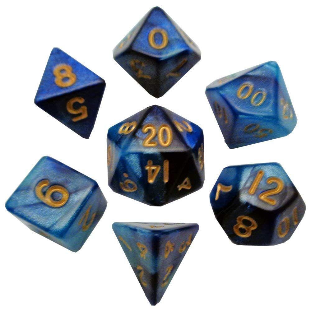 Conjunto de dados Metallic Dice Games Mini 10mm DKBUlightbu w/GD
