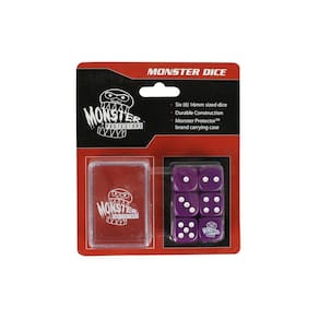 Conjunto de dados Monster Protectors D6 com estojo de transporte roxo x6