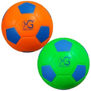 Conjunto de 2 bolas de futebol de espuma Macro Giant de 19 cm em verde neon/laranja