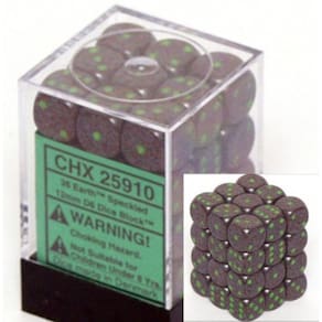 Conjunto de dados Chessex Earth Speckled 12 mm, 6 lados (36)