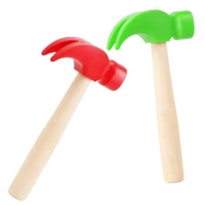 Brinquedo de martelo de madeira Hxezoc para crianças com ferramentas de manutenção x2