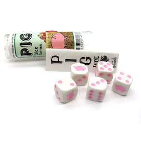 Jogo de dados Koplow Games Pig 5, conjunto de dados com tubo de viagem