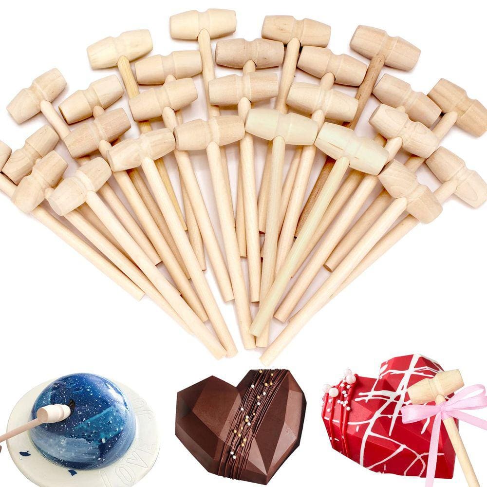Martelo de madeira Hidreas Mini Wood 20 peças para coração de chocolate