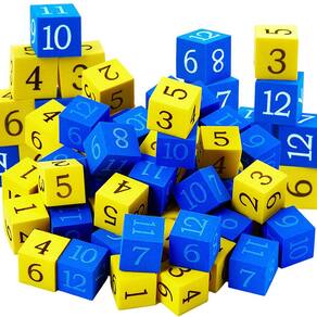 Dados numerados em espuma Jexine de 1,9 cm para crianças, educação matemática