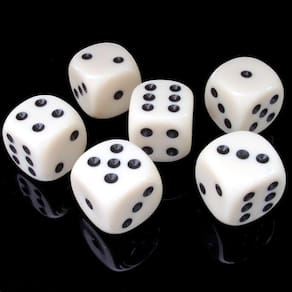 Conjunto de dados IFAMIO 16MM em acrílico branco D6 (50 unidades) para jogo de tabuleiro