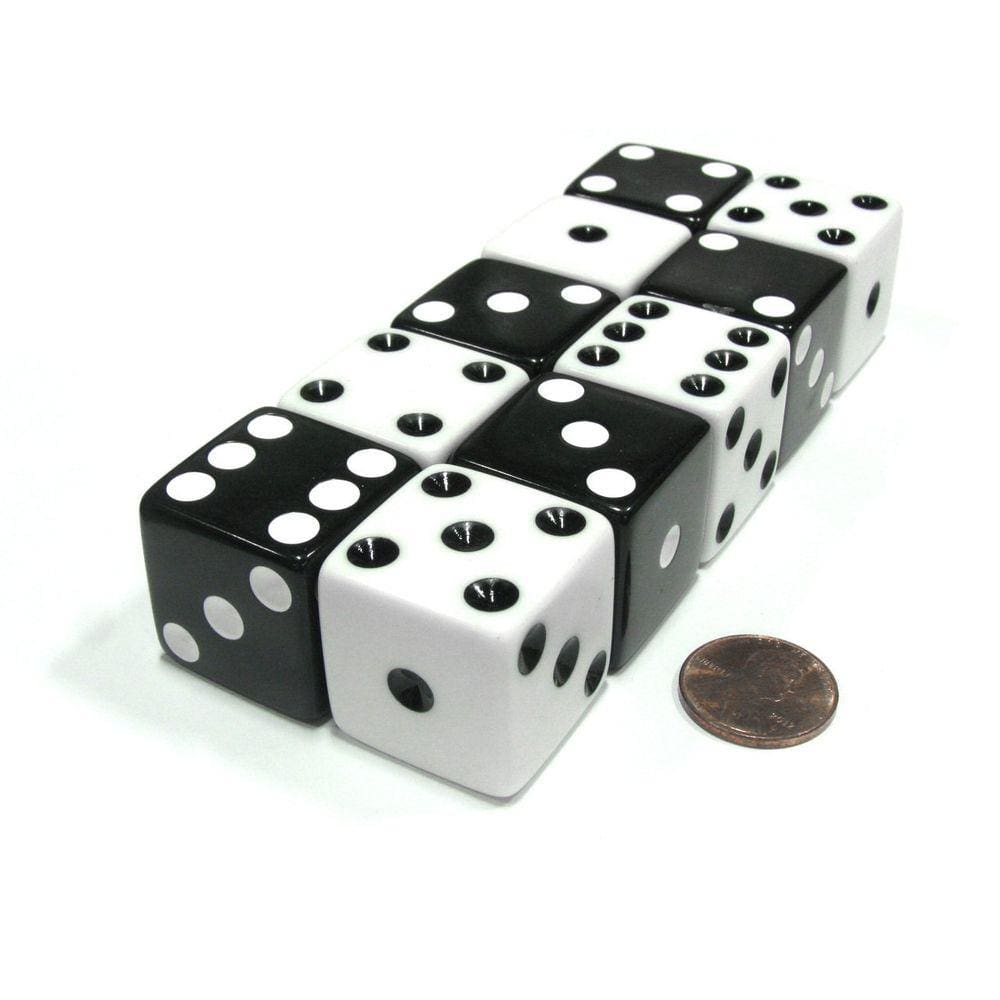 Conjunto de dados Koplow Games Inverse D6 25 mm Grande Opaco Jumbo