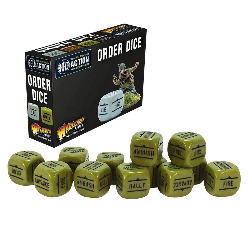 Pacote de dados Wargames entregue Bolt Action D6 x12 Green w/ Act