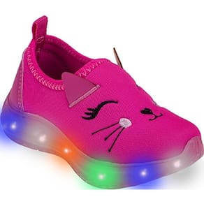 Tênis Infantil Luzinha Led criança feminino gatinha 20 ao 34