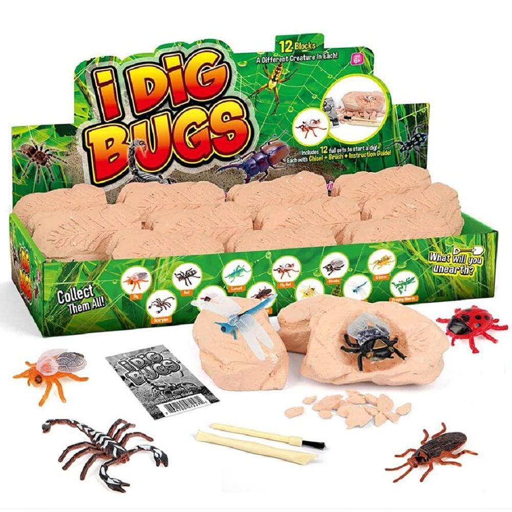 Kit de escavação TRADE Big Bug Fossil Dig com 12 insetos reais