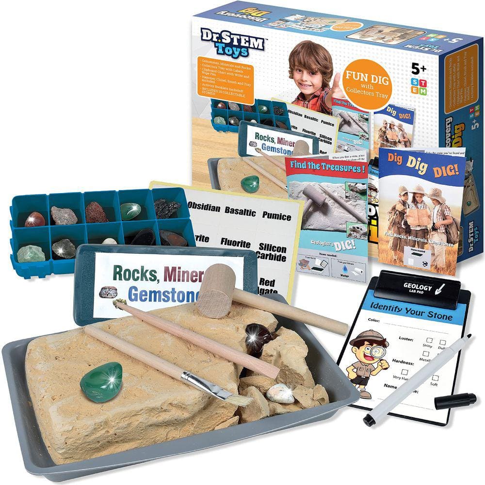 Kit de experimentos científicos Dr. STEM Toys Discovery Rock & Gem Di