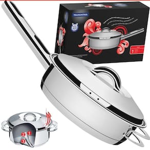 Frigideira Inox Fundo Triplo Tampa Solar Tramontina 4,8 Litros 28cm