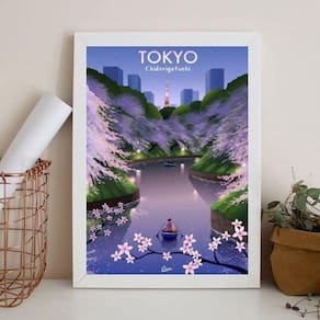 Quadro Decorativo Poster Tokyo 24X18Cm - Com Vidro