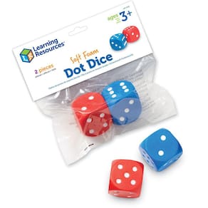 Foam Dice Learning Resources Dot Red Blue Conjunto de 2 lados