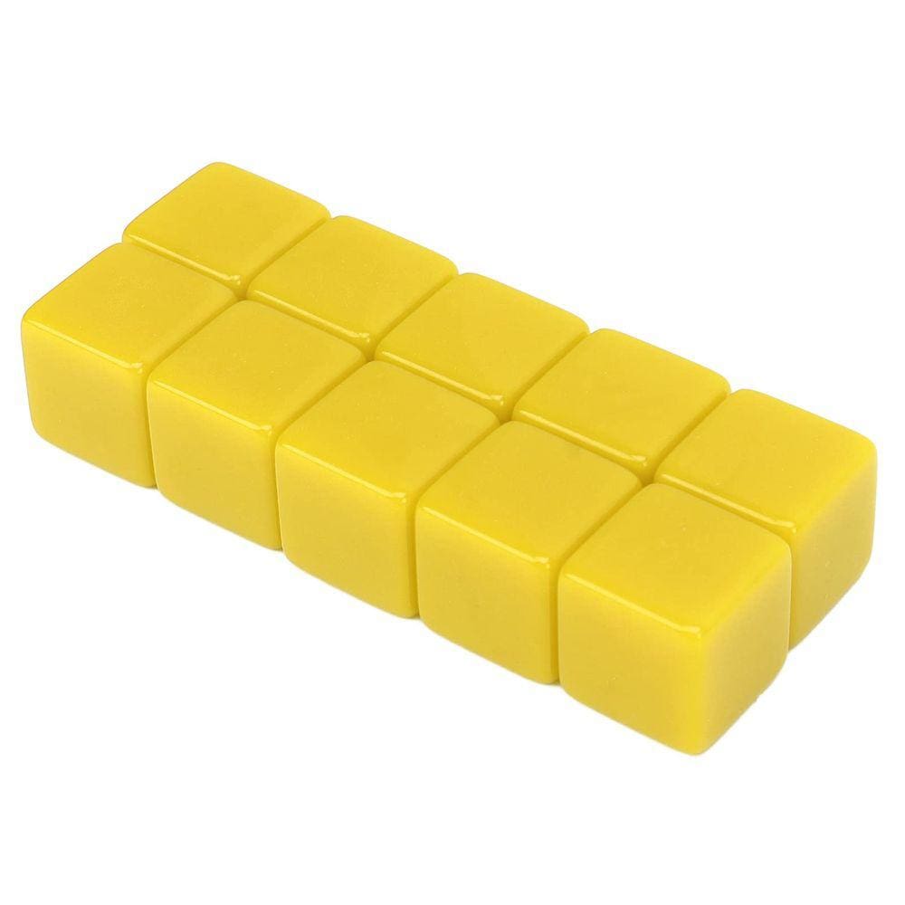 Conjunto de dados em branco SPYMINNPOO, 30 unidades, 16 mm, amarelo de seis lados
