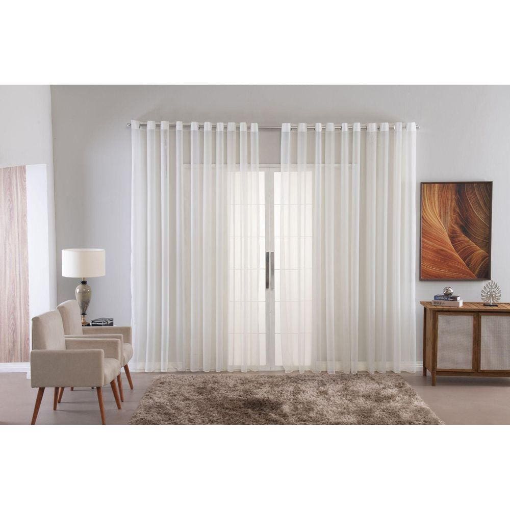 Cortina Voal Liso Delicate Quarto Sala Transparente 600X2,20