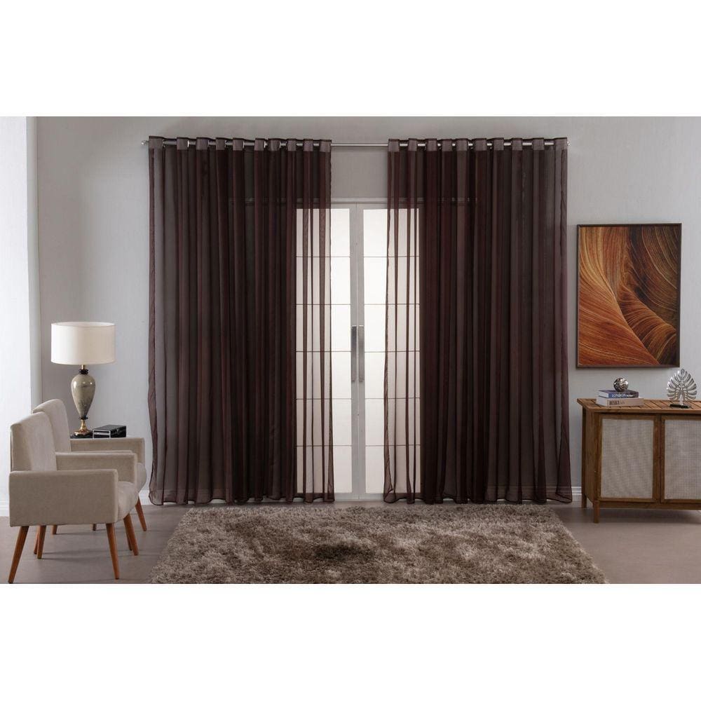 Cortina Voal Liso Delicate Quarto Sala Transparente 600X2,20