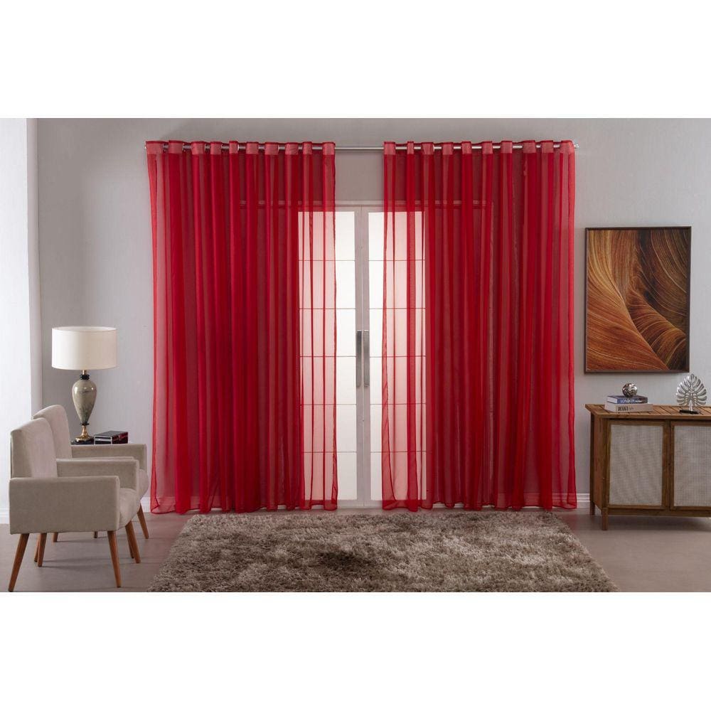 Cortina Voal Liso Delicate Quarto Sala Transparente 500X2,50