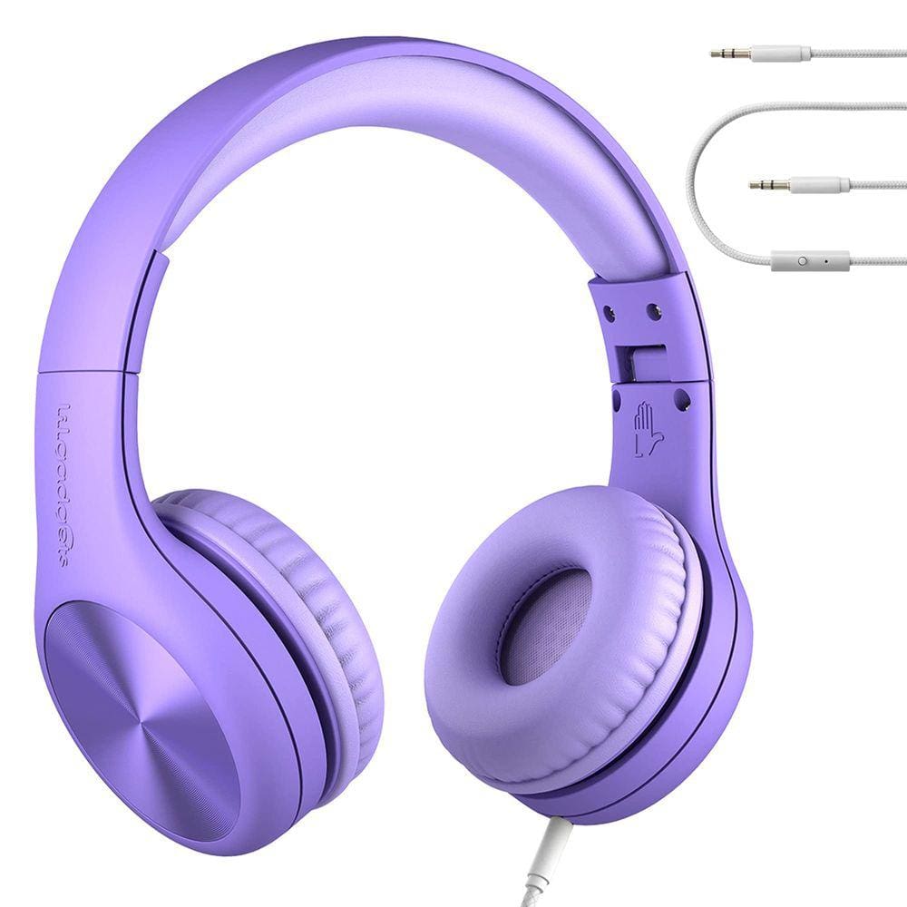 Fones de ouvido LilGadgets Connect+ Pro Kids com fio roxo