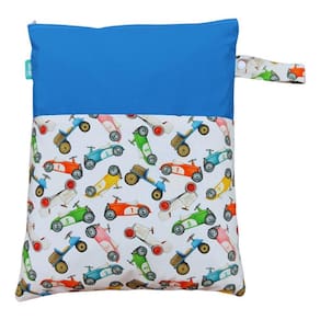 Saco Impermeável Grande Organizador Fralda Roupa Suja Limpa - Carro Antigo Azul