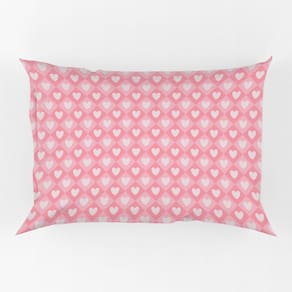 Porta Travesseiro Fronha Avulsa Corações Rosa 70cm x 50cm - Estampa Digital Juvenil Infantil Moderno Decorativo Xadrez